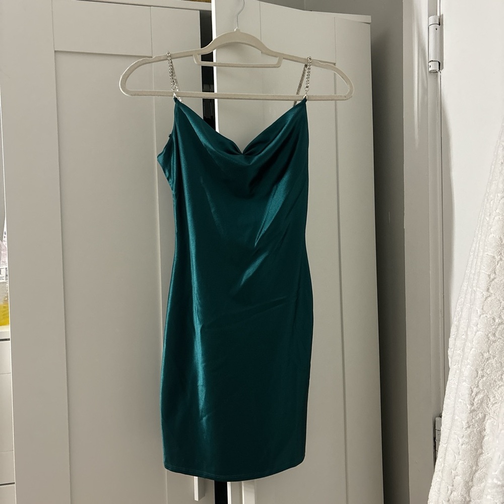Green mini dress